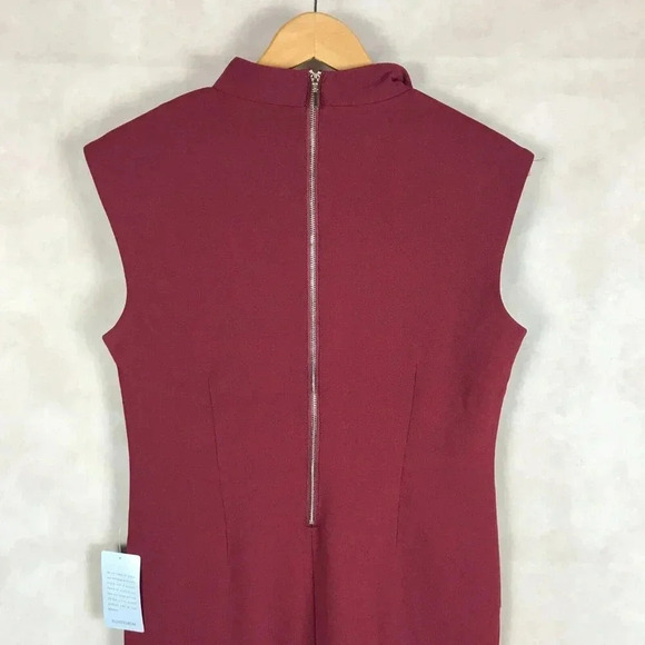SPENSE Dark Red Cap Sleeve Structured Sheath Dress NWT 8 - Picture 6 of 10
